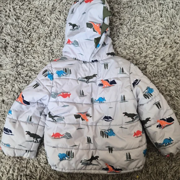Carter’s Toddler Dino Puffer Jacket | Boys 3T | Winter Coat - Picture 2 of 4